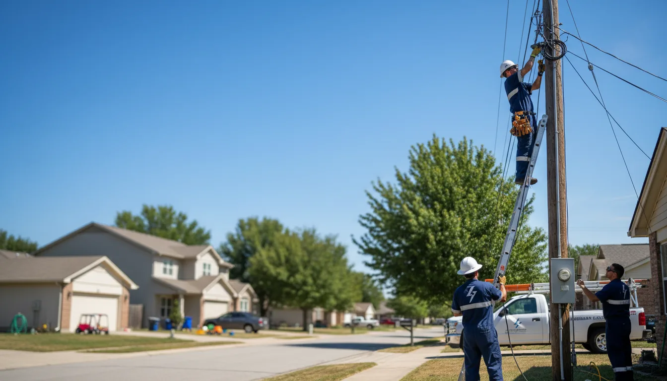 Residential electrician providing installation services in Quinlan, TX